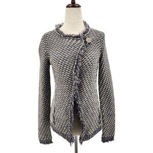 Angel of the North Womens XS Cardigan Tipperary Jacket Fringe Tweed Knit Sweater
